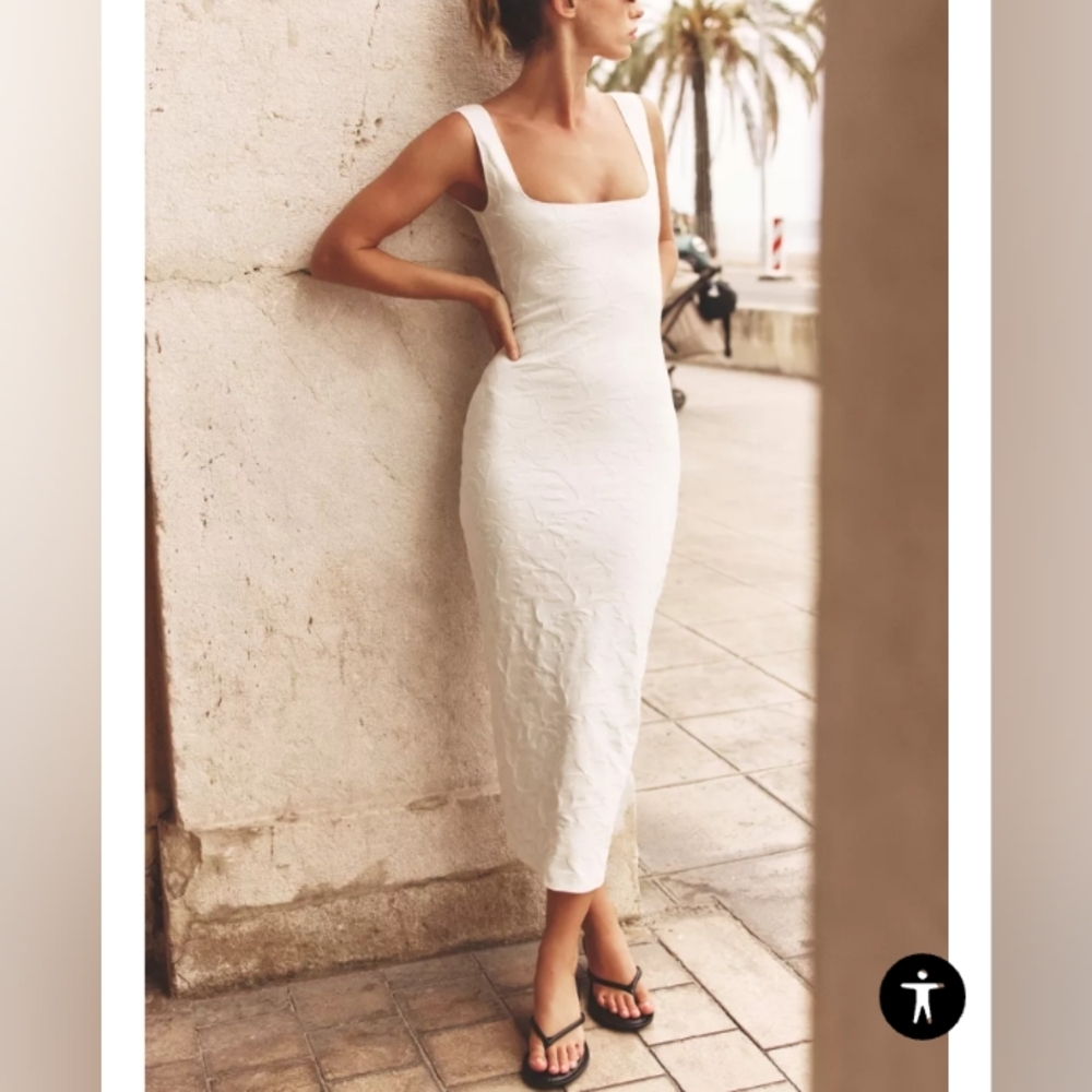 Zara Strech Square Neck Dress